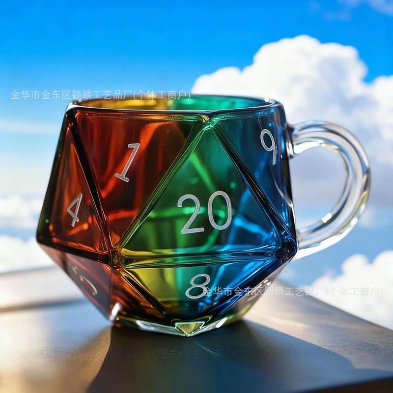 跨境Dungeons & Dragons D20 Dice Mug龙与地下城D20骰子杯马克杯|undefined