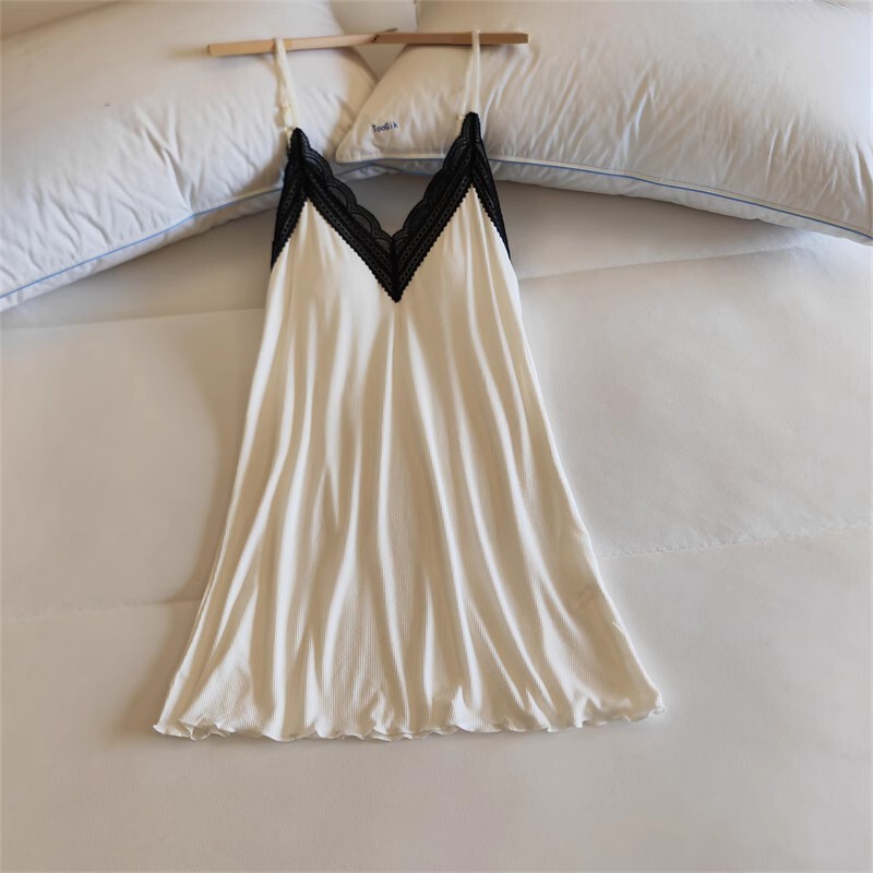 Cross-Border Petite Backless Nightdress for Women, Summer Modal Camisole Dress, Thin Pure Desire Style with Chest Pads, Short Skirt Cross-Border Petite Backless Nightdress for Women, Summer Modal Camisole Dress, Thin Pure Desire Style with Chest Pads, Short Skirt