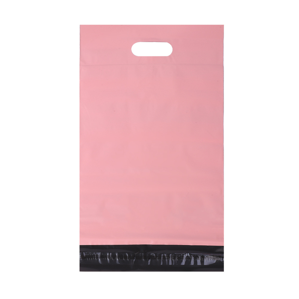 Bolsa de entrega rosa portátil, bolsa de embalaje de color de ropa PE gruesa, bolsa de transporte ecológico de gran capacidad, bolsa impermeable