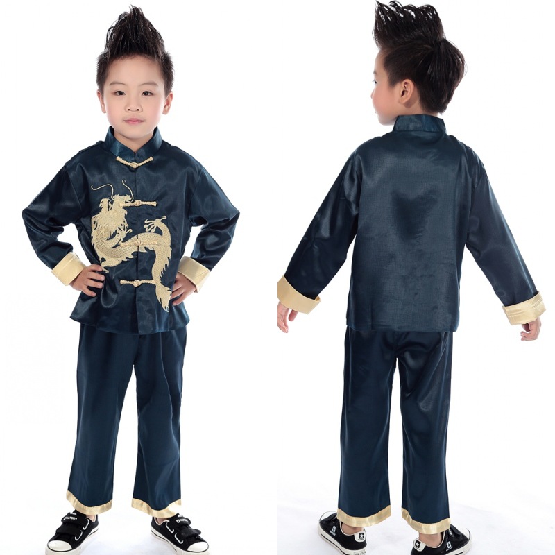 Ethnic children's long-sleeve for boys, summer set, suit, dress, ethnic style, special occasion clothing 3