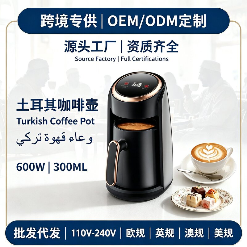 Cross-Border European and American Standard Turkish Coffee Pot, High-Temperature Resistant Hot Water Kettle, Coffee Maker, Visible Tea Brewing Device, Milk Warmer