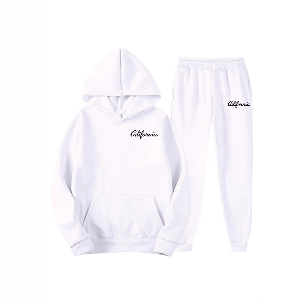 2025 трансграничный мужской весенне-осенний костюм сплошной цвет с капюшоном свитник костюм трендовый спортивный набор из двух частей