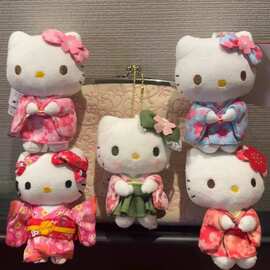 Kitty挂件卡通蝴蝶结猫咪美乐小白狗振袖和服毛绒公仔书包挂饰品