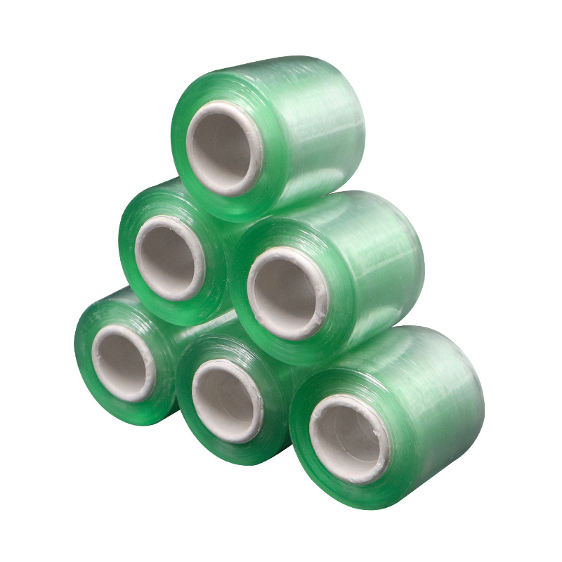 PE empaquetado película estirable película estirable pvc verde 8cm autoadhesivo película de alambre película de injerto película de embalaje 10cm