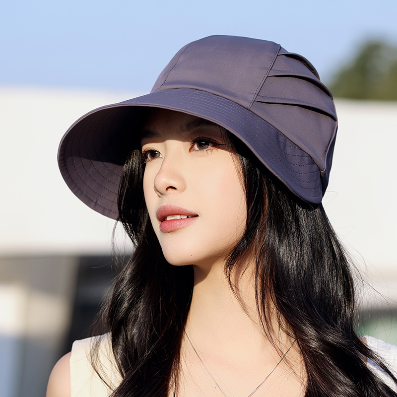鴨舌漁夫帽女春夏戶外素顏遮臉防曬遮陽帽子新款顯臉小時尚馬術帽