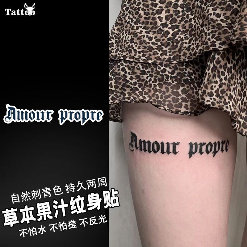 Floral English Thigh Floral Arm Tattoo Stickers Are Semi-Permanent, Waterproof, Long-Lasting, Realistic, Non-Reflective, Trendy and Cool for Men and Women