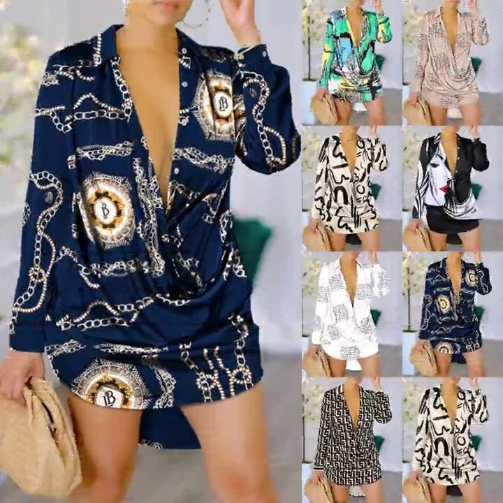 Amazon Aliexpress 2024 Autumn New European and American Clothing V Neck Long Sleeve Top Commuting Shirt Lazy Style