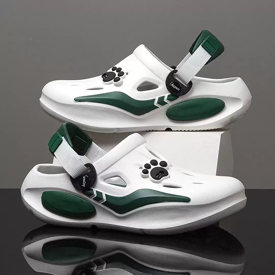 洞洞鞋男士夏季新款厚底防滑包头拖鞋耐磨轻便休闲防臭外出凉鞋