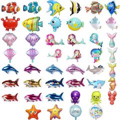 Children's Cartoon Sea Animal Balloons Ocean Theme Party Decoration Scenery Supplies Aluminum Film Balloons Wholesale