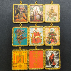 金色描金手描き金道家唐卡財庫文昌帝君太乙天尊雷祖太極ゴシップペンダント箱