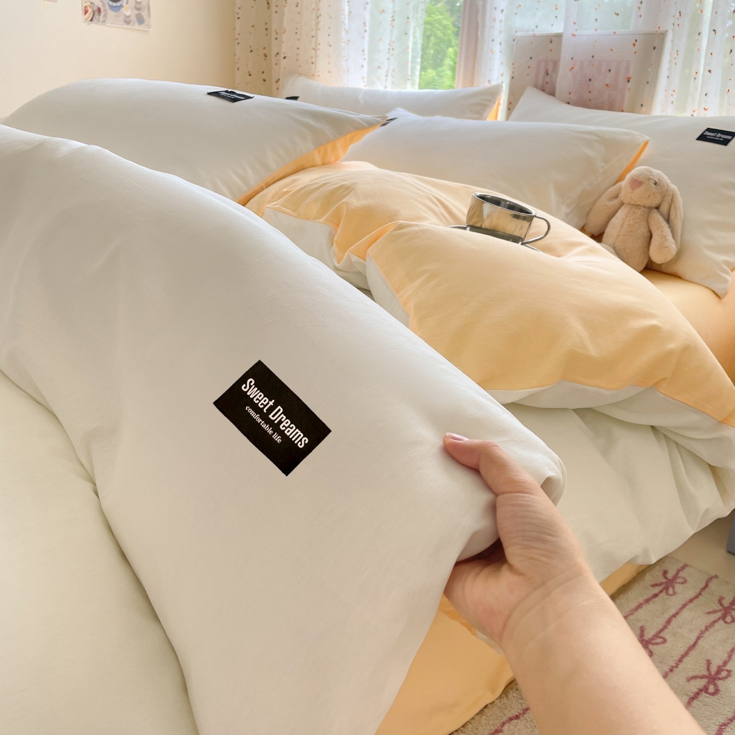 100% cubierta de algodón cubierta de edredón de algodón 150 * 200cm dormitorio de estudiantes cubierta de edredón de una sola persona cuatro estaciones universal