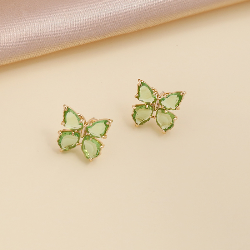 Fashion multicolor zircon butterfly copper necklace earring