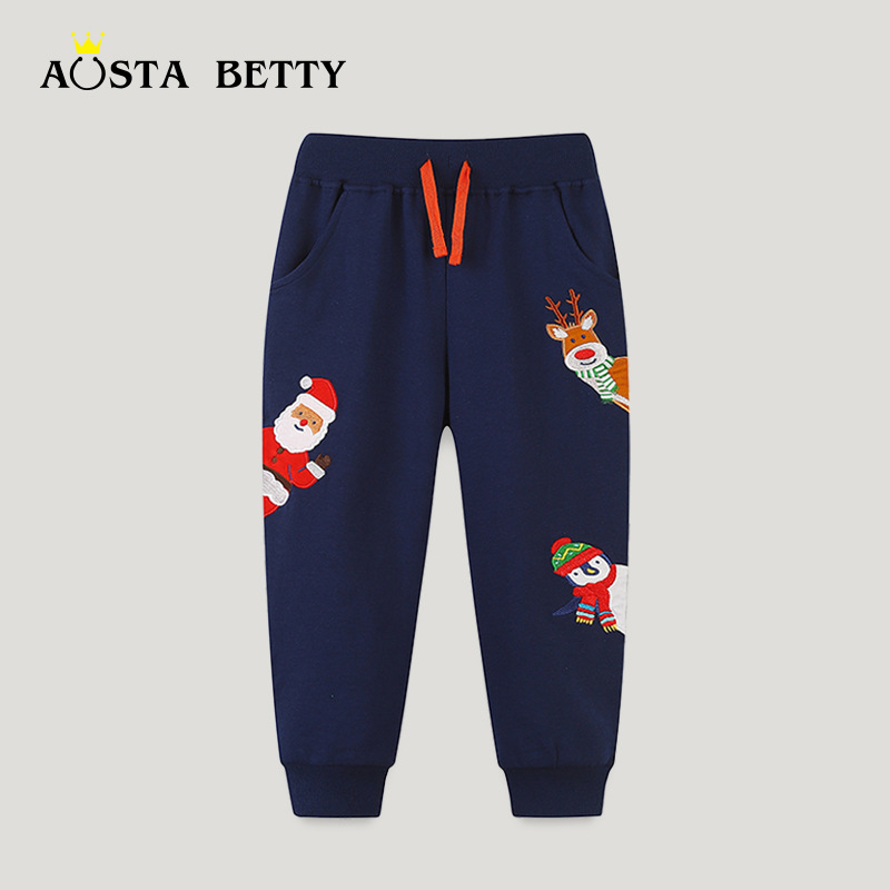 Autumn new children's pants cute Christmas baby pants European and American style boy's fashion pants cross-border supply