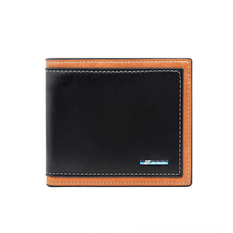 Hombres de moda coreana cartera corta color a juego de gran capacidad Multi-Tarjeta casual bolsa doble bisagra cartera de los hombres