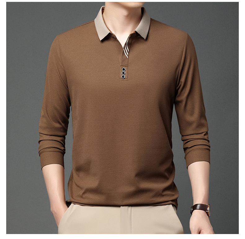 Herren Poloshirt Langarm Mit Plüschfutter Für Den Winter_voghion.com
