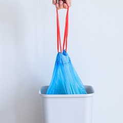 Wholesale drawstring household whole roll closure reusable thick large kitchen black plastic garbage bags