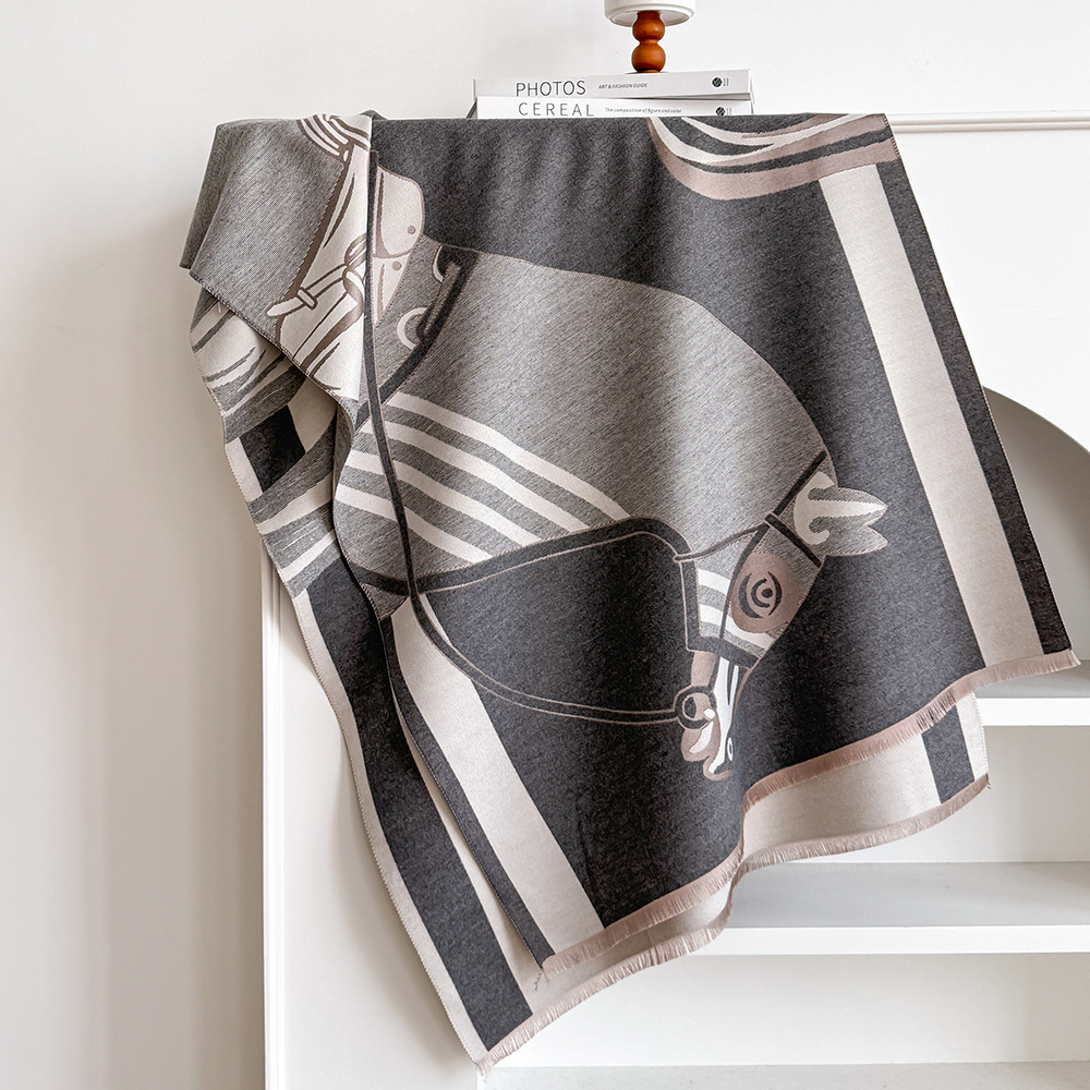 Nuevo paisaje Jacquard imita bufandas de cachemir para mujeres con aire acondicionado sala de chal de otoño y invierno grueso calentamiento largo babillo transfronterizo