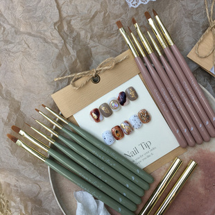 Nail Pen Japanese Polish Glue Phototherapy Brush Round Head Flat Head Sweeping Pen Color Painting Pen Set nail brushes