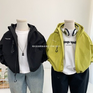 Boys' Jackets 2025 Spring and Autumn New Children's Casual Hooded Tops Little Boys Handsome Zipper Shirts Trendy