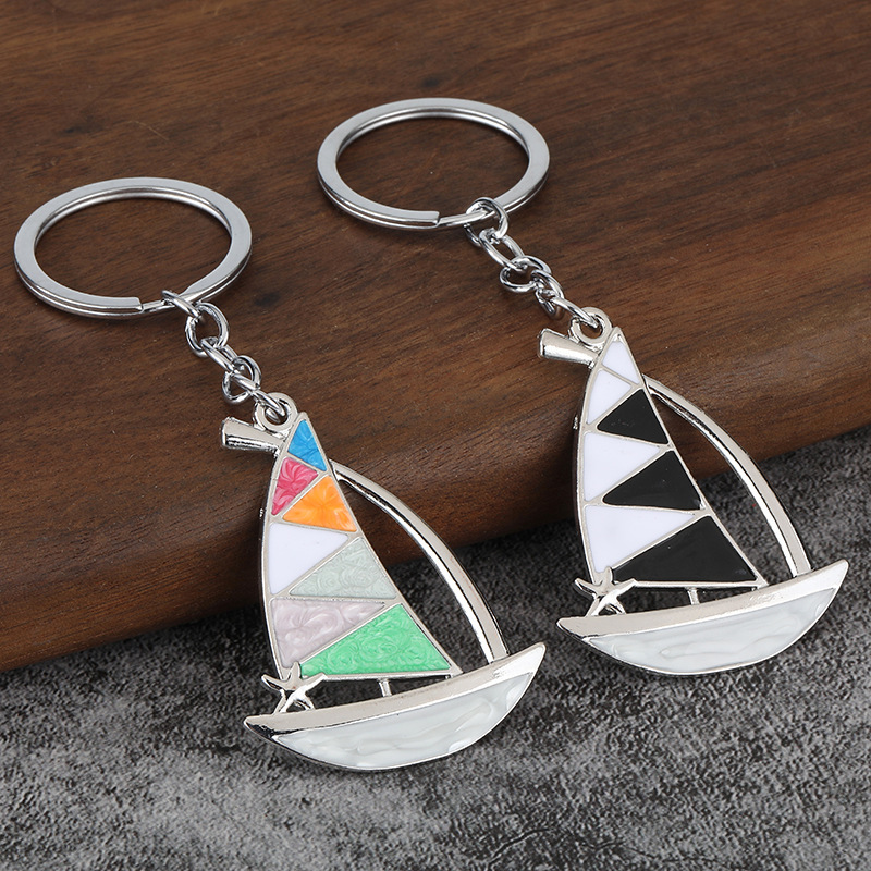 Colorful Oil-Dropping Sailboat Keychain, Sailboat Sports Beach Key Pendant, Cross-Border Summer Commemorative Best-Selling Model Colorful Oil-Dropping Sailboat Keychain, Sailboat Sports Beach Key Pendant, Cross-Border Summer Commemorative Best-Selling Model