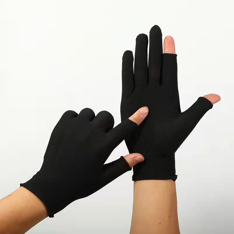 Factoria transfronteriza dispensando guantes de protección laboral antideslizantes de línea de nylon elástico ultra delgado permeable a la protección laboral de hombres y mujeres
