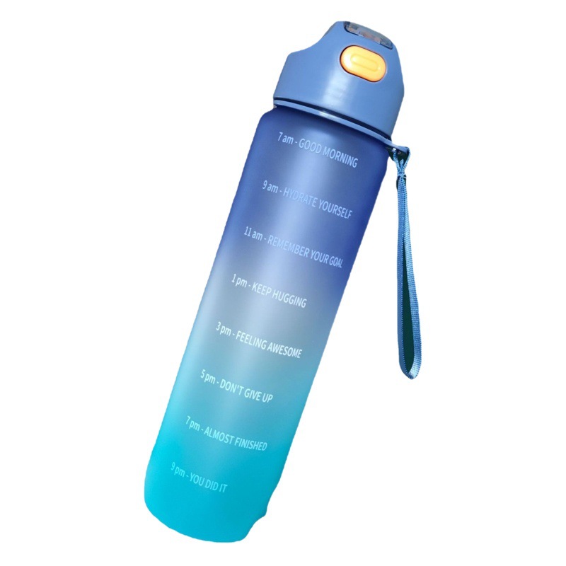 Al por mayor simple gradiente helado boquilla de succión de plástico taza de agua cuerda portátil adulto deportes al aire libre botella de agua de gran capacidad