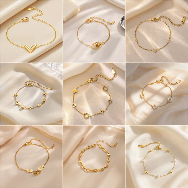 New Fashionable Commuter Titanium Steel Bracelet for Women, Light Luxury Hand Jewelry, Korean High-End Couple Bracelets, Women's Bracelet Collection