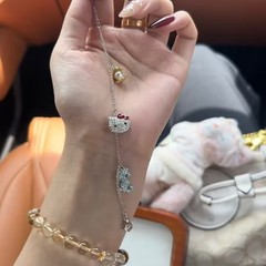 ハローキティ ハローキティ ブレスレット タツノオトシゴ シェル フルダイヤモンド ブレスレット ライト ラグジュアリー デザイン 絶妙なファッション気質ブレスレット