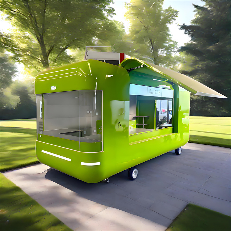 国潮飞翼门电动餐车 不锈钢冷饮奶茶小吃售卖车 商场夜市流动商铺