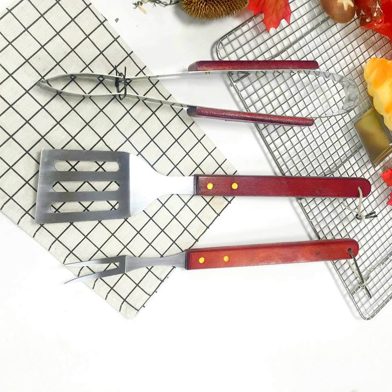 Juego de Utensilios para Barbacoa con Delantal Set de 6-7 Piezas de Acero Inoxidable y Madera para Barbacoa image 5