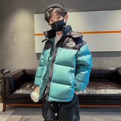 男童棉衣加厚2023冬裝新款中大童拼色棉襖保暖兒童羽絨棉服外套潮