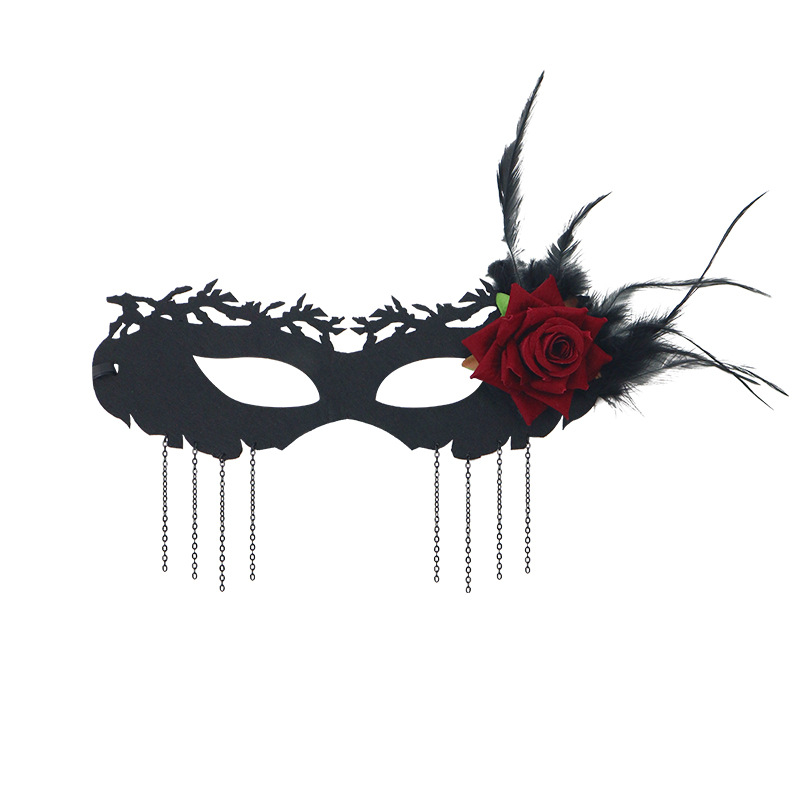 Nuevas máscaras de flores negras máscaras de baile máscaras de Halloween máscaras de mujeres máscaras de gato cos máscaras de mitad de cara