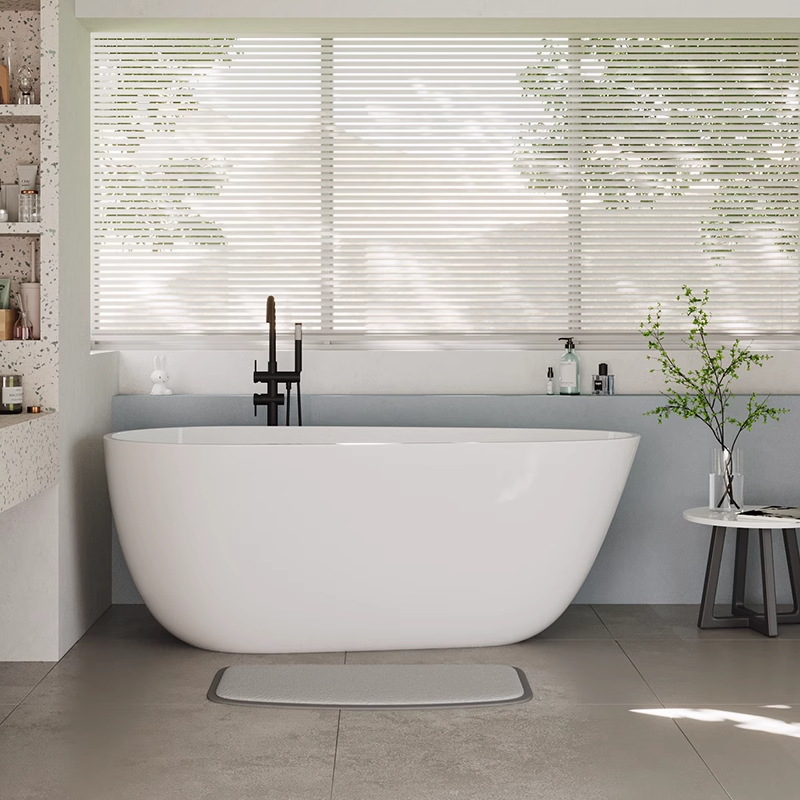 bañera de acrílico negro independiente hogar hotel de alojamiento sin costuras personalidad europea pequeña casa redonda color