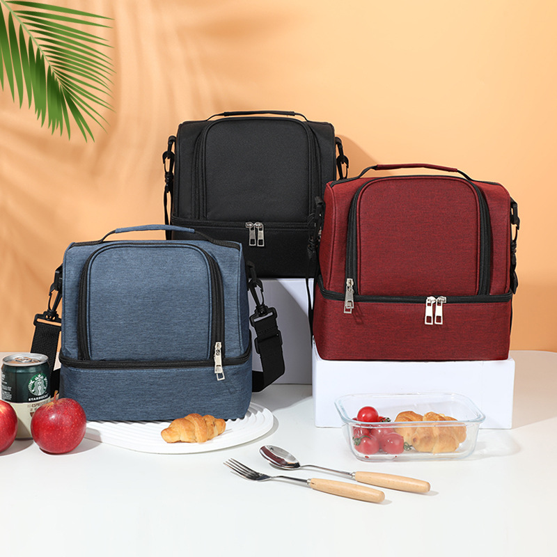 Bolsa de lonchera portátil de gran capacidad Bolsa bento de aislamiento térmico grueso de papel de aluminio con bolsa de arroz Bolsa de picnic al aire libre Bolsa de comida para acampar
