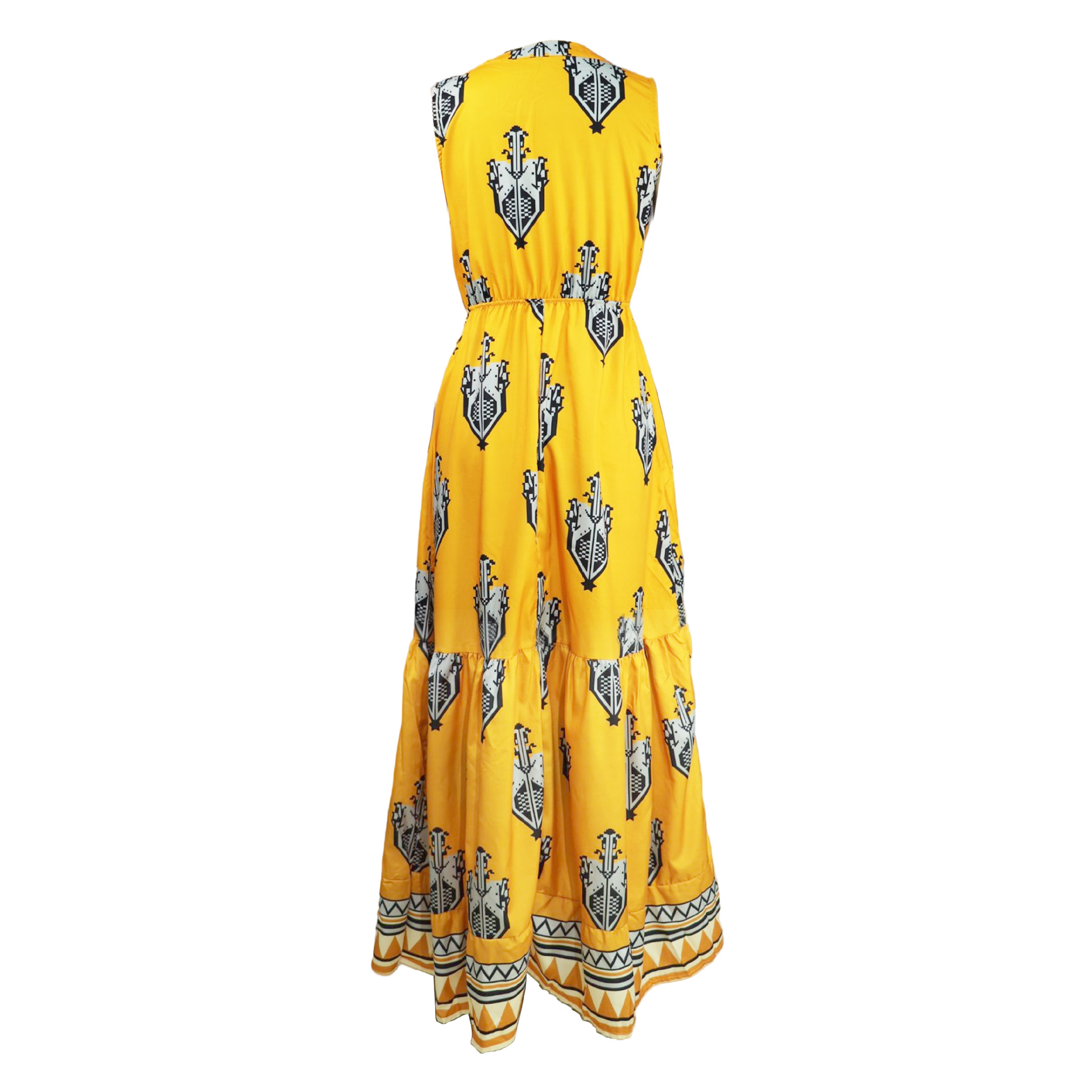 FD951 In Stock Cross-Border Women's Fashion 2025 Summer New Elegant Sleeveless Mid-Length Bohemian Print Dress_ecoleips.com