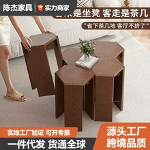 凳子可叠放茶几组合凳家用木头叠放凳客厅沙发边几实木万向轮板凳