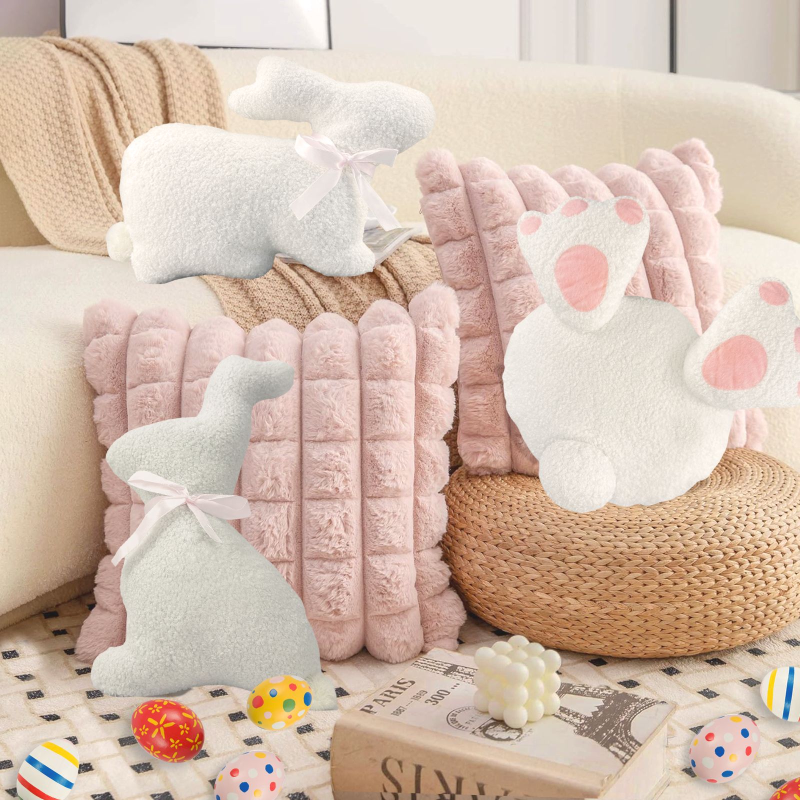 Nuevos productos transfronterizos de conejo de Pascua almohada de conejo cojín almohada de Pascua decoración