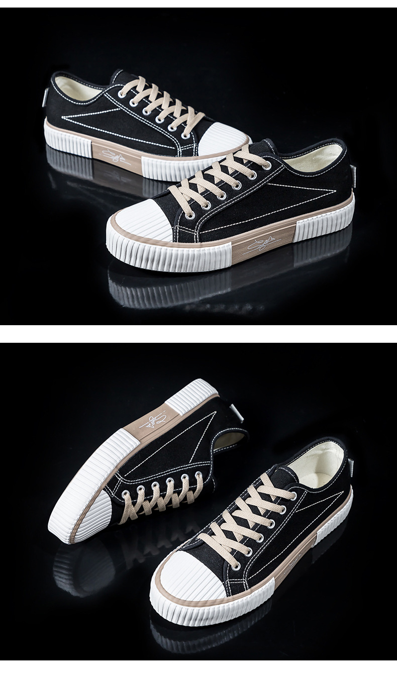 Canvas men's biscuit shoes, 2024 autumn new Korean version versatile Harajuku ulzzang breathable student ins board shoes_voghion.com