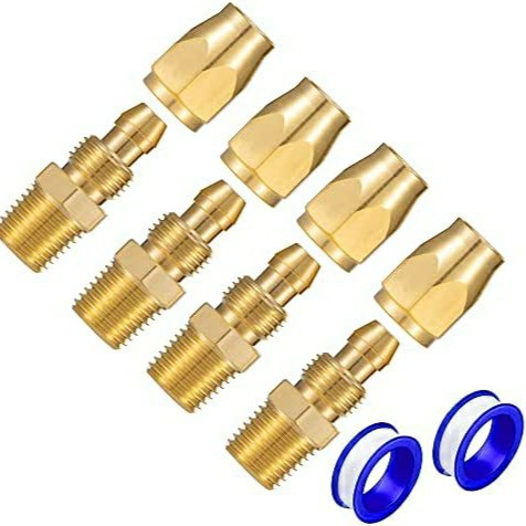 美标亚马逊热销3/8OD全铜快拧气管接头 气动快插尼龙管锁管接头