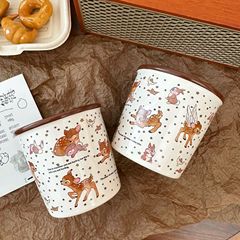 原创可爱麋鹿马克杯高颜值陶瓷杯新款小众大容量家用喝水杯果汁杯