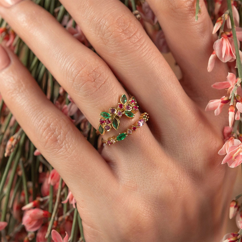 Simple Style Geometric Sterling Silver Inlay Zircon Rings 1 Piece