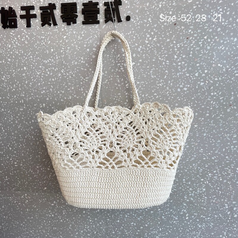 Star Wax Rope Handmade Shoulder Crochet Bag Women's Woven Bag Handbag Cotton Bag Knitted Bag Beach Bag