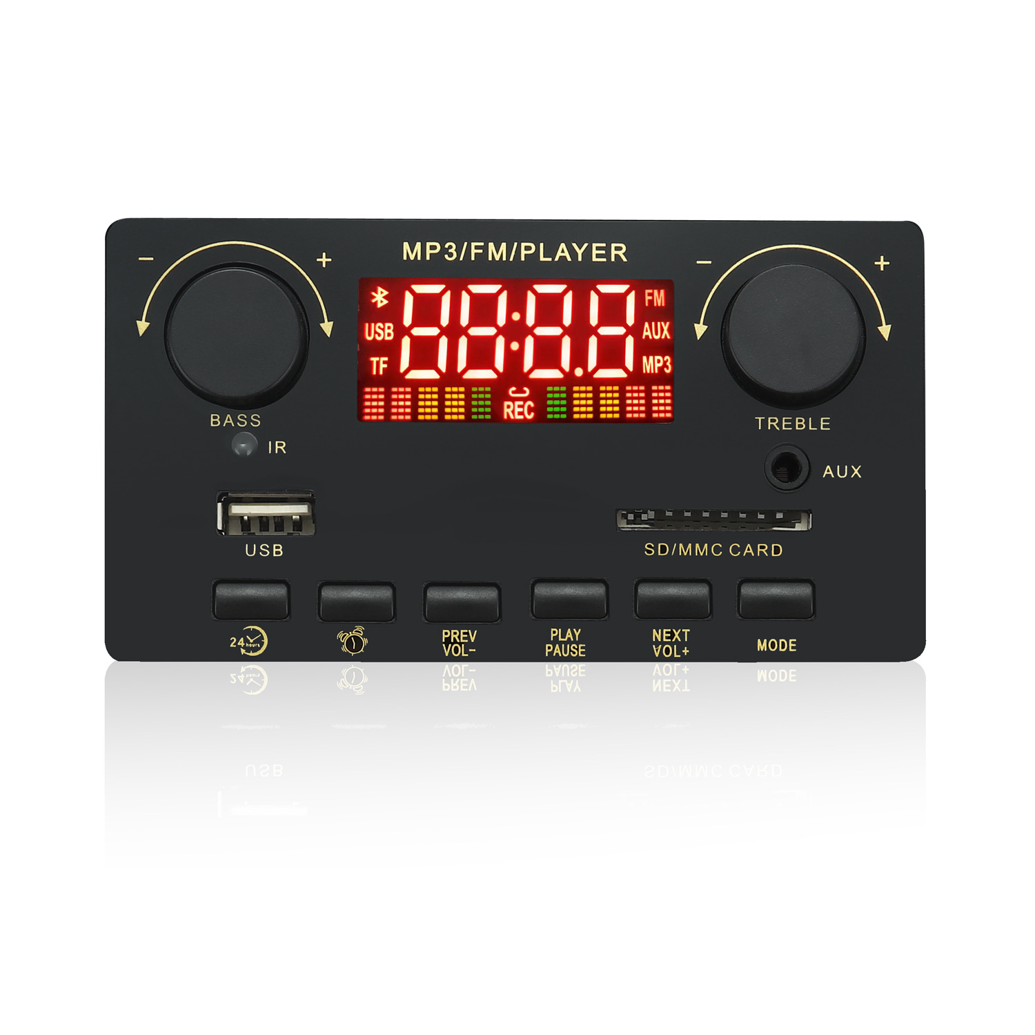 A 12V power amplifier 80W + 2*40W Bluetooth decoding board with color screen, recording and calling, lossless motherboard with Bluetooth Y10