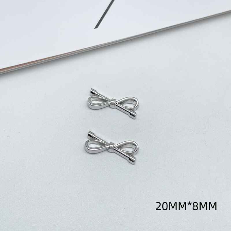 新しい電気メッキブライトシルバーリボンレター愛合金パッチペンダント diy ヘアピンブレスレットイヤリングアクセサリー|undefined