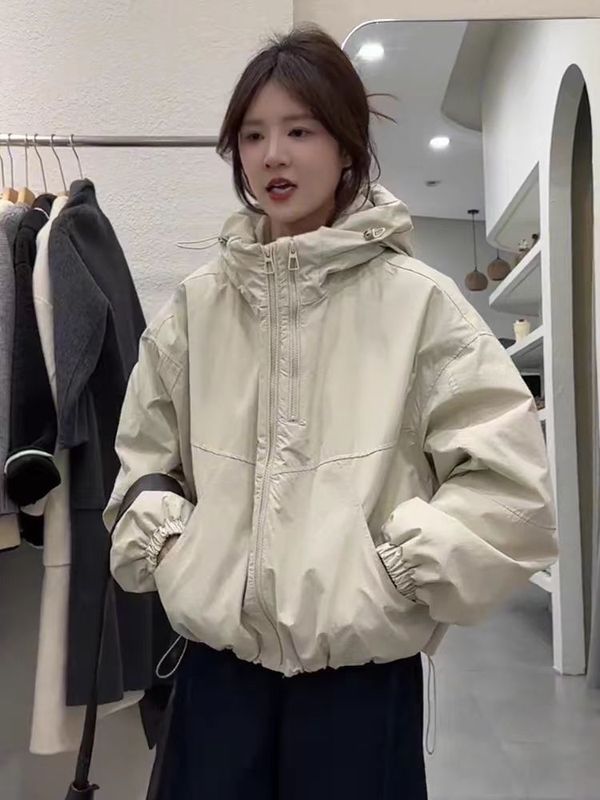 美式棉服女短款外套冬季2025新款休闲韩版百搭小个子工装棉服上衣|undefined