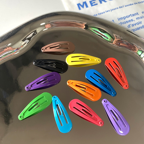 3cm Colorful Enamel Baby BB Hair Clip with Glossy Surface Paint, Children's Small Size Hair Clip for Girls, Mini Fringe Hair Clip