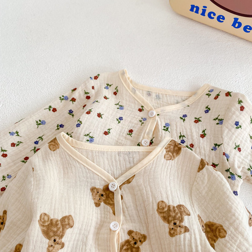Children's Sun Protection Suit for Boys and Girls, Summer Thin Cotton Breathable UV Protection  Infant Baby Air Conditioner Shirt