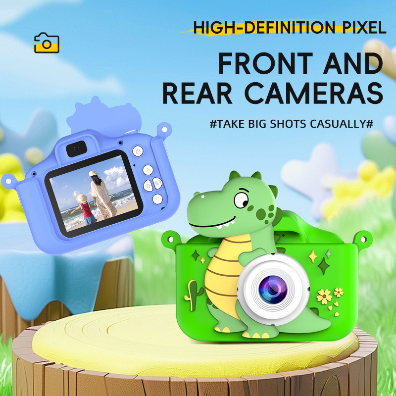 Amazon X5S Dinosaur Digital Camera Children's Toy Cartoon Cute Hd Front and Rear Dual Camera Mini Camera