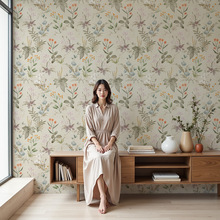 网红爆款法式客餐厅背景墙壁纸复古花卉直播影视墙布无缝3d壁画