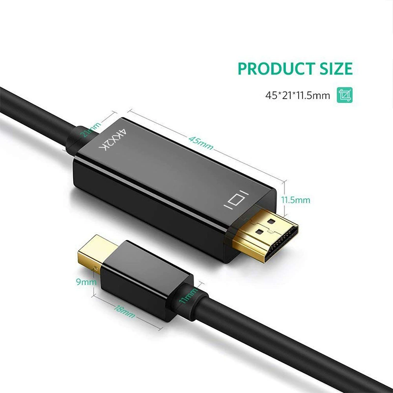 Переходная кабельная плата Mini DP на HDMI 4K высокое разрешение компьютерный дисплей проектирующая карта металлический интерфейс передача стабильна